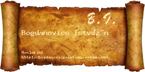 Bogdanovics István névjegykártya