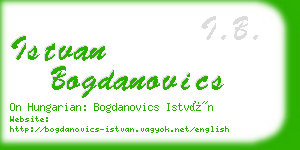 istvan bogdanovics business card
